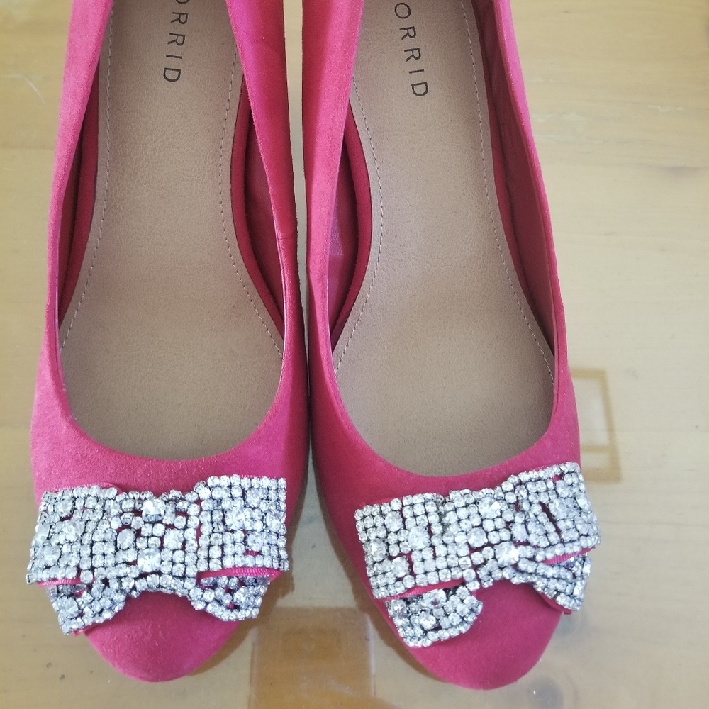 Torrid red bow heels